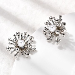 Серьги-гвоздики в виде цветка из латуни EJEW-H171-05P