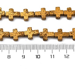 Hebras de cuentas de roca de lava natural galvanizada&nbsp;G-A256-A01-01B