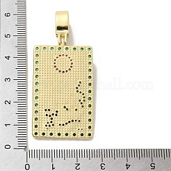 Подвески из латуни микропаве с фианитами и эмалью&nbsp;KK-H458-04G-06