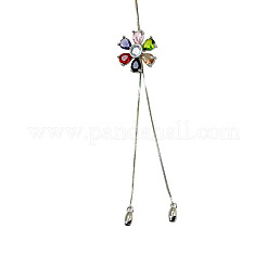 Collane a lariat da donna in lega con strass colorati e fiori arcobaleno.&nbsp;WGC2EA6-04
