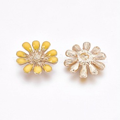 Позолоченные эмалевые кабошоны из сплава&nbsp;LS-ENAM-WH0005-A05