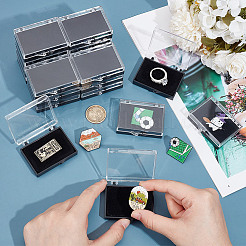 Прямоугольный пластиковый ящик для хранения бейджей CON-WH0001-23