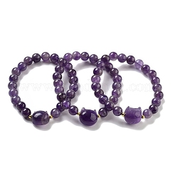 Bracelets extensibles en perles de pierres mélangées naturelles&nbsp;BJEW-K251-03