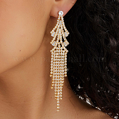 Aretes colgantes de latón chapado en oro real de 18k&nbsp;WY4704-2