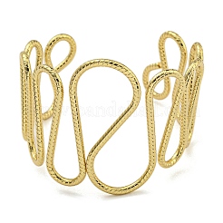 PVD вакуумное покрытие 202 нержавеющая сталь покачивание кольцо открытые манжеты браслеты для женщин BJEW-M317-01D-G