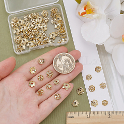 80 шт. 10 стиля латунных колпачков для бусин в виде цветка KK-ME0001-79