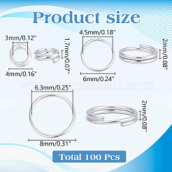 90 pz 3 stili anelli divisi in ottone&nbsp;KK-ME0004-89