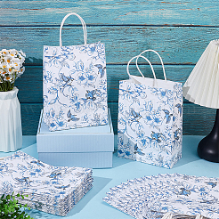 32 Stück Papiertüten mit Blumen- und Vogelaufdruck und Griffen&nbsp;ABAG-GO0001-25
