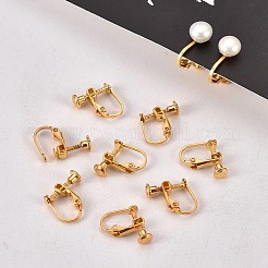 真鍮製ねじ式クリップイヤリングパーツ  スパイラルイヤークリップ  穴開けないイヤリング  ゴールドカラー  13~15x13x5mm&nbsp;LS-KK-L164-02G