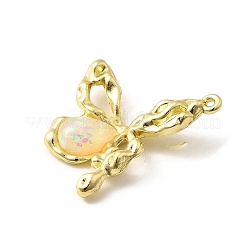 樹脂チャーム  蝶  合金パーツ  ラックめっき  鉛フリー＆カドミウムフリー＆ニッケルフリー  ゴールドカラー  30.5x28x6mm  穴：1.2mm&nbsp;FIND-H015-06G