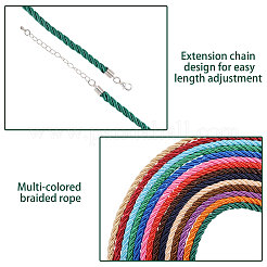 14 шт. 14-цветный полиэстеровый витой шнур для изготовления ожерелья&nbsp;NJEW-PH01636