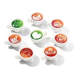 40 шт. 8 стиля непрозрачной смолы для украшения кофейной чашки&nbsp;CRES-CJ0001-83