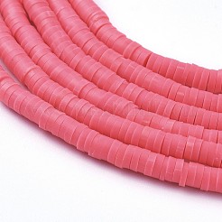 Flache runde handgemachte Polymer Clay Perle Spacer&nbsp;CLAY-R067-4.0mm-25