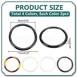 8 шт. 4-х цветные плетеные ручки для сумок из ПВХ DIY-PH0022-36