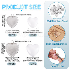DIY-Sets zur Herstellung von Herzanhängern aus Edelstahl 304&nbsp;DIY-TA0014-45
