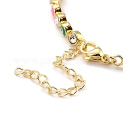 Tondo piatto con braccialetto a catena a maglie malocchio&nbsp;BJEW-C007-05G-03