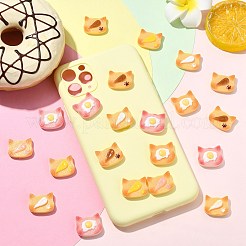 60 шт. 6-цветные кабошоны из непрозрачной смолы в форме кошки&nbsp;CRES-CJ0001-77