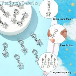 10 шт. сплав кристалл горный хрусталь звезда европейские подвески шармы&nbsp;MPDL-YW0001-06