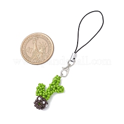 Подвеска в виде кактуса из стеклянных бусинок ручной работы&nbsp;HJEW-MZ00227