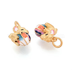 925 подвеска в виде лошади из стерлингового серебра с разноцветной эмалью&nbsp;STER-T008-68G