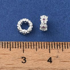 Silbermessing mit Zirkonia-Perlen im europäischen Stil&nbsp;KK-B088-01A-02S