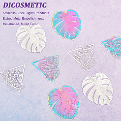 40 шт. 4 шт. филигранные подвески из нержавеющей стали 201&nbsp;STAS-DC0010-05