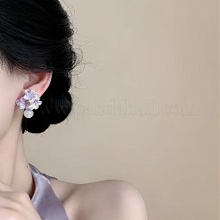 Orecchini a perno da donna con fiori in resina&nbsp;WG9B7DC-02