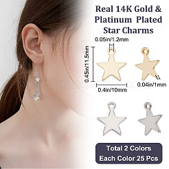 50шт 2 цвета латунные подвески&nbsp;KK-BBC0007-60