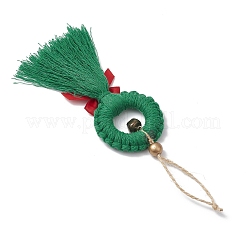 Плетеные хлопковые нити кисточки подвески украшения&nbsp;HJEW-JM03789-02