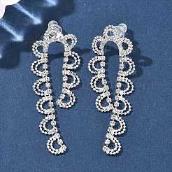 Серьги-гвоздики из латуни со стразами&nbsp;AJEW-D307-01P