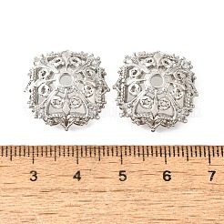 Колпачки для бусин из прозрачного кубического циркония в форме цветка из латуни KK-V008-02P