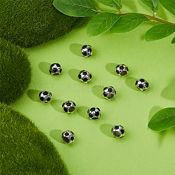 20 Stück Legierung schwarz Emaille Sport Ball europäischen Perlen&nbsp;ENAM-HS0001-02