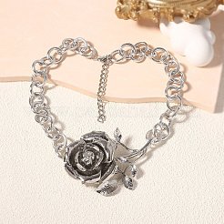 Ожерелья из сплава 3d с подвеской в виде цветка розы для женщин&nbsp;FS-WGF63B9-02