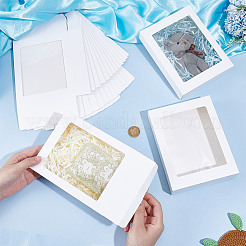 Прямоугольные бумажные коробки для печенья с прозрачным окном&nbsp;CON-WH0107-02B-02