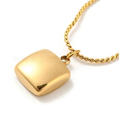 Колье с квадратной подвеской из синтетической ракушки&nbsp;LS-NJEW-G085-10G