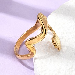 Offene Manschettenringe aus Edelstahl 304 für Damen&nbsp;RJEW-L342-01G