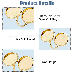 10 шт. фурнитура для открытого манжетного кольца из нержавеющей стали 304&nbsp;DIY-HS0002-21A