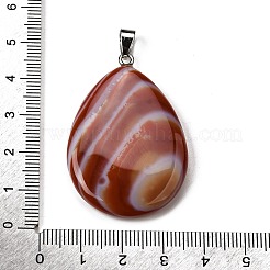 Подвески из натурального красного полосатого агата (окрашенного и подвергнутого термической обработке).&nbsp;G-F820-14P-09