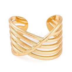 Открытое манжетное кольцо из нержавеющей стали 304 с вакуумным покрытием PVD RJEW-G316-08G