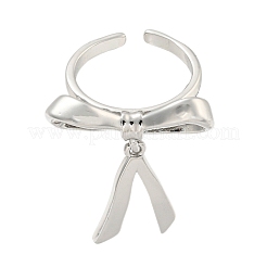 Латунные манжеты с бантом&nbsp;RJEW-L113-015P-01