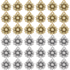 120 pz 2 colori pendenti in lega di stile tibetano&nbsp;TIBEP-SC0003-45