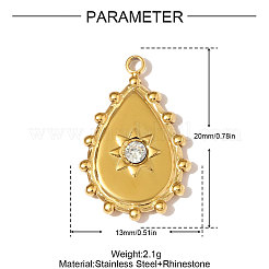 Подвески из нержавеющей стали 304 со стразами&nbsp;STAS-OY008-85G