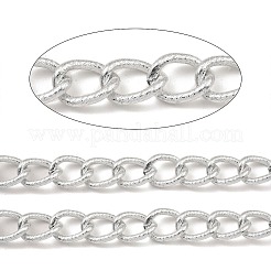 アルミカーブチェーン  テクスチャー  溶接されていない  スプールで  プラチナ  18x13.5x2.5mm  約32.81フィート（10m）/ロール&nbsp;CHA-C002-13P