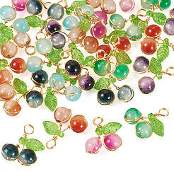 28 шт. 7-х цветные подвески из стекла с эффектом потрескивания при запекании PALLOY-TAC0185