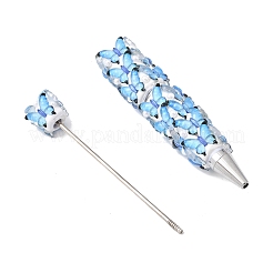 Stylo à bille papillon en alliage et pâte polymère avec strass&nbsp;OFST-D303-01P