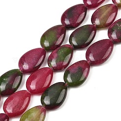 Двухцветные нити бусин из натурального белого нефрита G-Z105-B01-01D