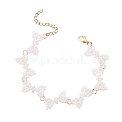 Браслеты из стеклянных бусин с бантами для женщин&nbsp;BJEW-MZ00207-03