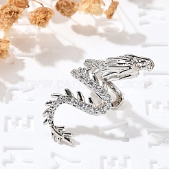 Серьги-каффы из латуни с прозрачным кубическим цирконием&nbsp;LS-EJEW-Q025-01B-P