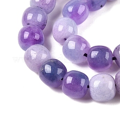Teñidos naturales blancas abalorios de jade hebras&nbsp;G-T138-D17