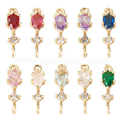 20 шт. 10 цвета латунные подвески с микропаве и кубическим цирконием&nbsp;KK-TA0001-80